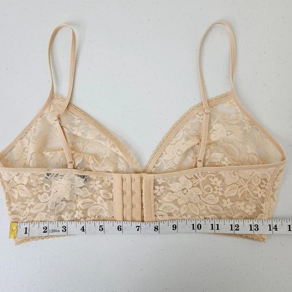 I.N.C. International Concepts Womens Lace Bralette Almond Latte Large Adjustable - Picture 6 of 12